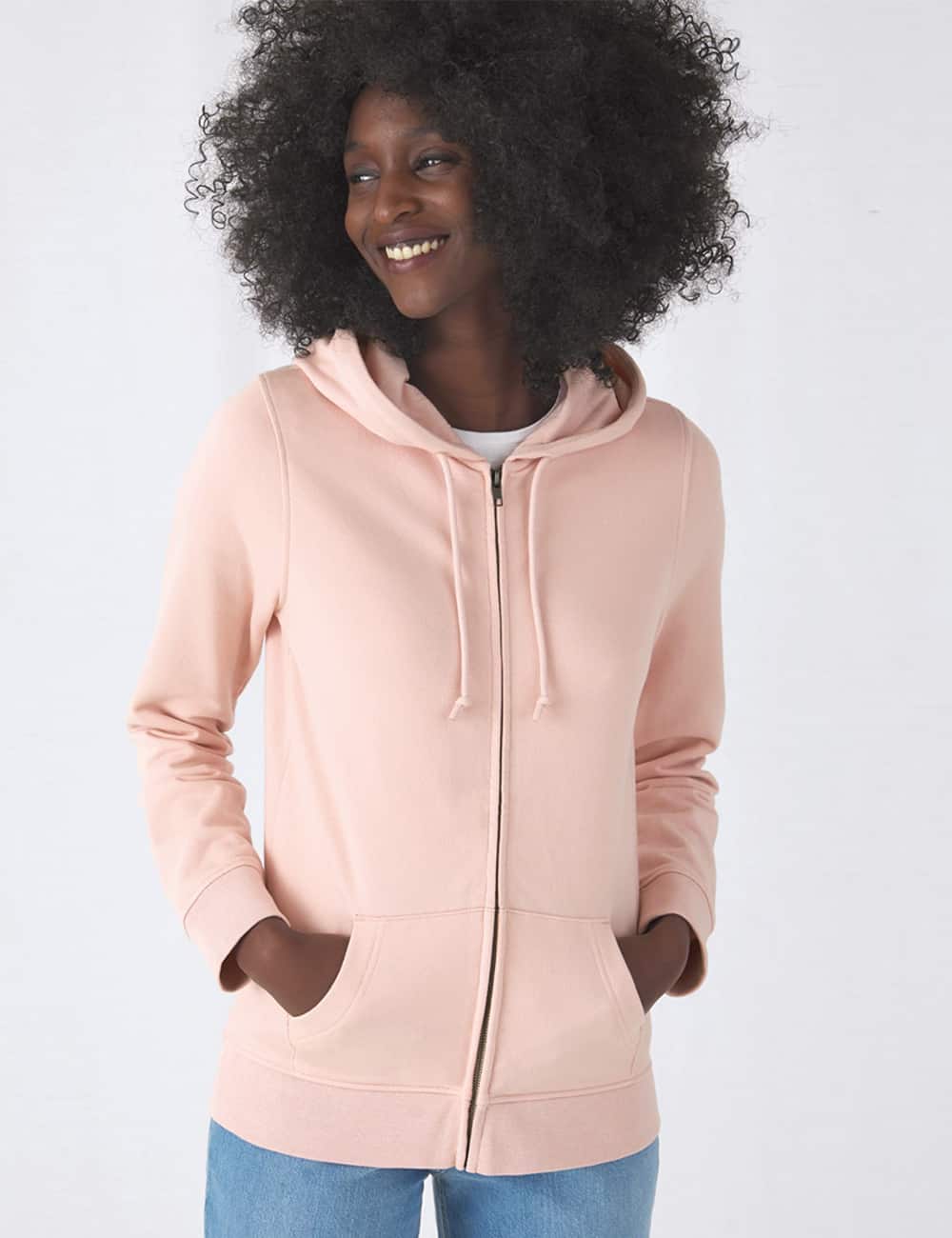 B&C Eko Bluza damska z kapturem i zamkiem Organic 1 B&C Eko Bluza damska z kapturem i zamkiem Organic