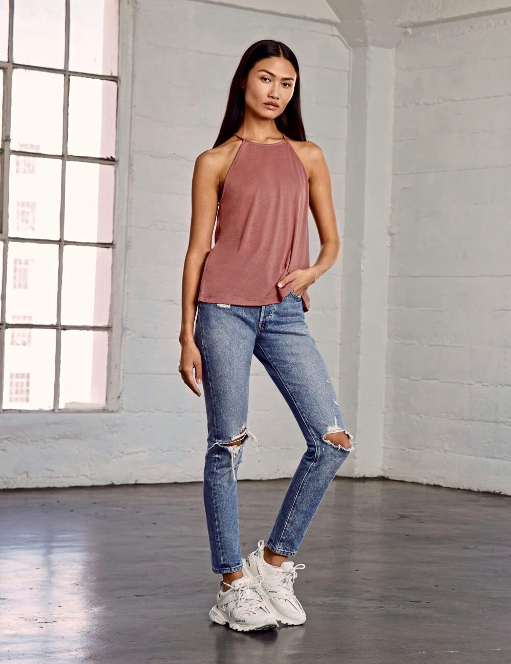 BELLA+CANVAS Koszulka damska Flowy High Neck Tank 1 BELLA Koszulka damska Flowy High Neck Tank
