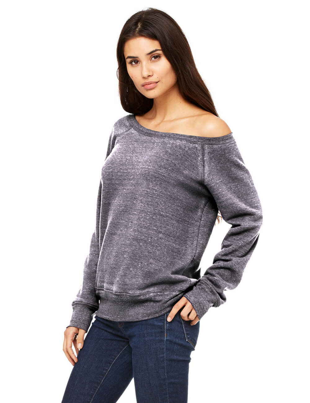 BELLA+CANVAS Bluza damska Sponge Fleece Wide Neck Sweatshirt 3 BELLA Bluza damska Sponge Fleece Wide Neck Sweatshirt
